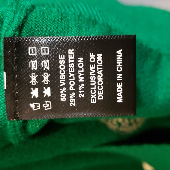 Victoria Harbour Kelly Green Sweater with Sequined Pumpkins and Candy Corn - Picture 6 of 7